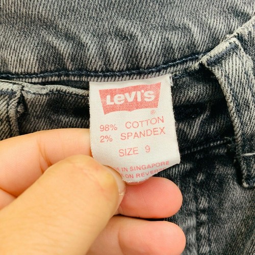 Vintage 90's Levis Orange Tab Youth Boys Black Tapered Leg Denim Blue Jeans Sz 9 - Picture 5 of 10