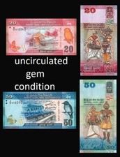 20 & 50 Rupee  SRI LANKA  BANKNOTES - UNCIRCULATED
