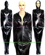 Unisex Black Shiny Metallic Mummy Costumes Sleeping Bag Bodysuit Body Bags F940