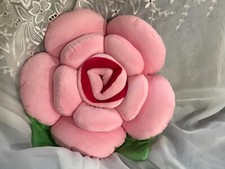 Plush Rose Flower 3-D Accent Pillow