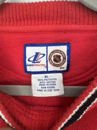 VTG 90s Detroit Red Wings NHL Embroidered Big Logo Spellout Crewneck Sweater - Picture 5 of 16
