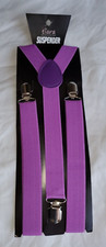 Suspenders Men Or Women Y-Shape Back Clip On Elastic Adjust Lavender Color