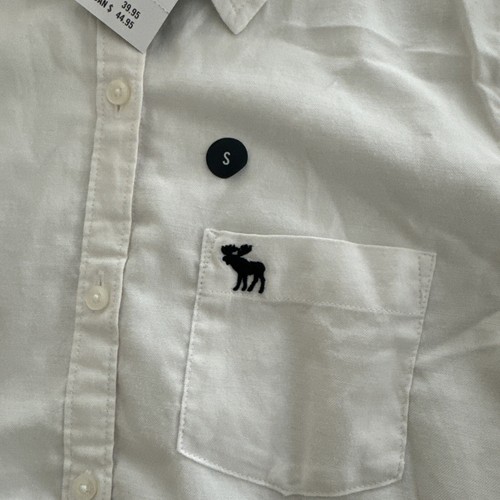 Abercrombie & Fitch White Cotton Button Down Dress Shirt Size Small Msrp $40 - Picture 4 of 6