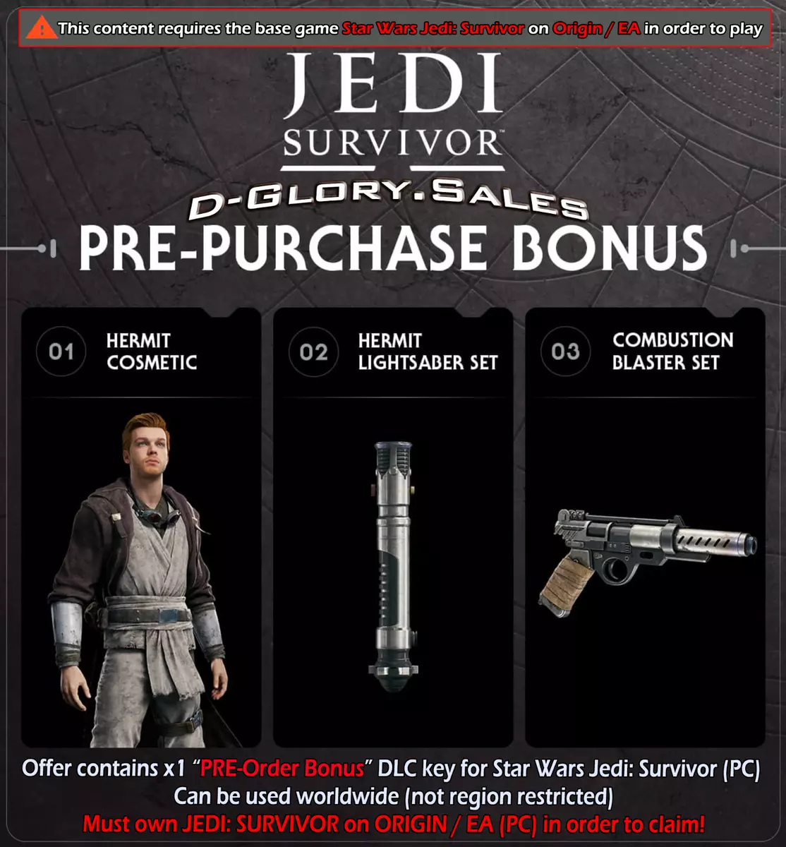 STAR WARS Jedi: Survivor Pre-Order Bonus DLC (PC ORIGIN, GLOBAL)