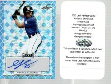 2022 Leaf Perfect Game Pre-Prod Platinum Rainbow Auto MA-GL1 George Lombard 1/1