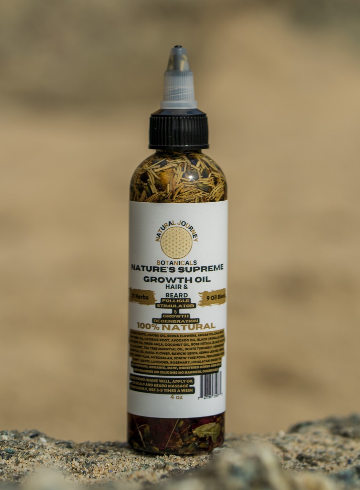 Nature's Supreme Growth Oil, 21 Herb Infused 9 Oil Blend, Hair Growth, Beards