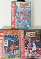 3 Pack of Basketball Carts  Boxes ft. Double Dribble  More Sega Genesis Vint.