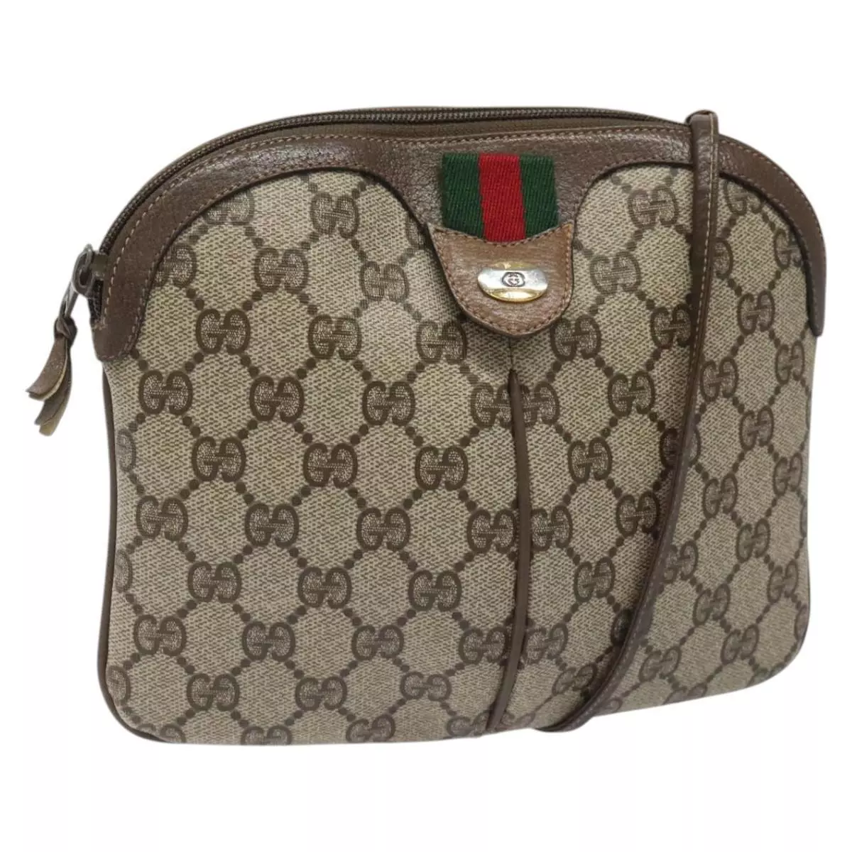 Sac à bandoulière GUCCI GG Supreme Web Sherry Line PVC beige 904 02 047 authentique 114413