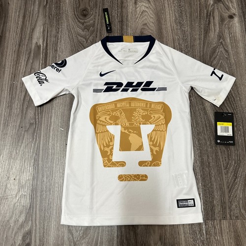 NIKE PUMAS UNAM HOME JERSEY YOUTH SMALL 2018/19 - WHITE/GOLD - 第 1/15 張圖片