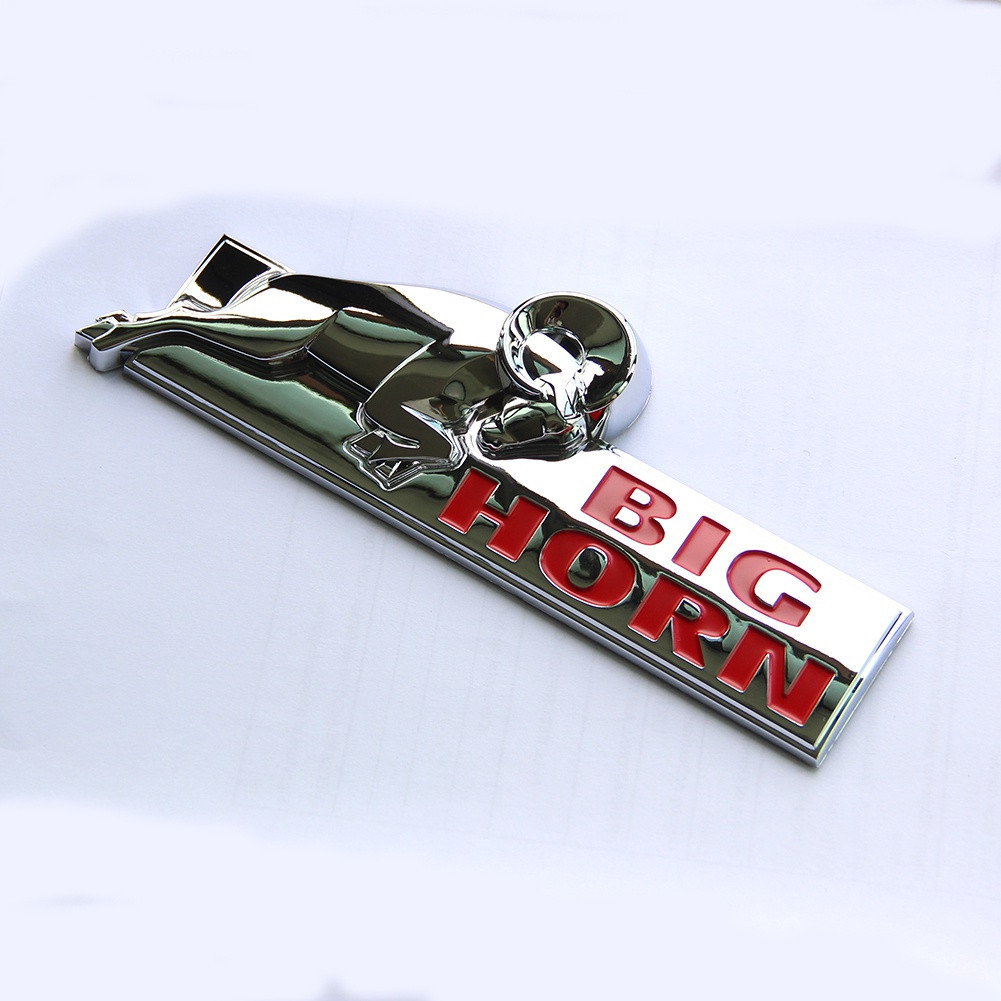 1x OEM Chrome BIG HORN Emblem BIGHORN Fender Badge fits 1500 2500 Red