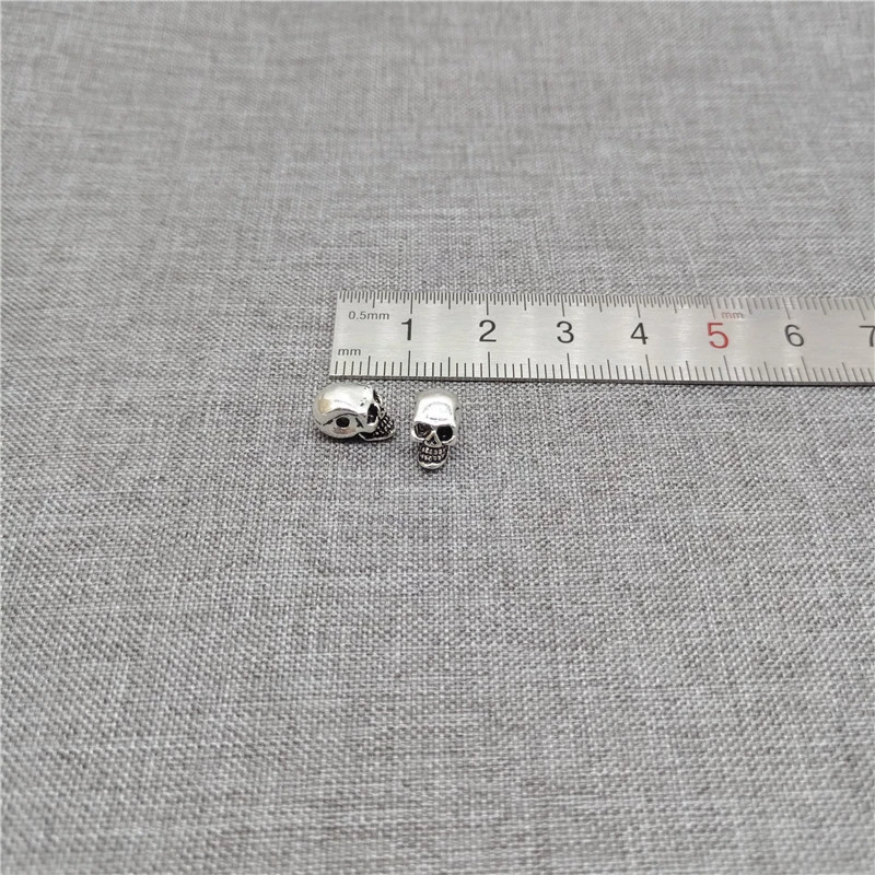 4 piezas de espaciadores de esqueleto punk con cuentas de calavera de plata de ley 925 Foto 2 de 4