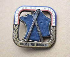 insigne, broche médaille de ski ESF le Combiné de Bronze, rare...