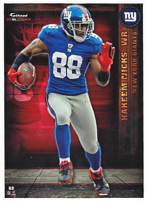 HAKEEM NICKS FATHEAD TRADEABLES NCU TARHEELS NEW YORK GIANTS STICKER 2012 #69