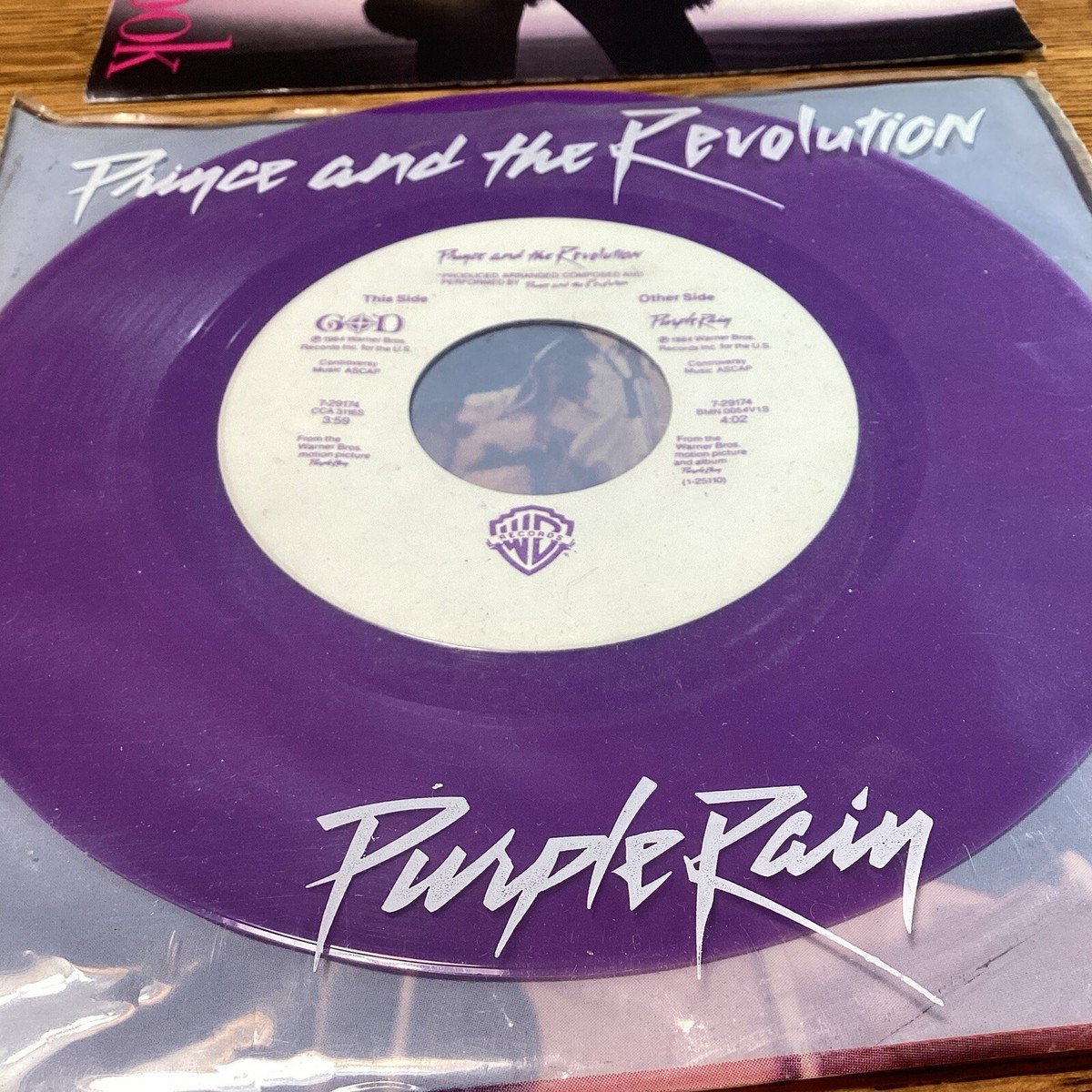 Prince & The Revolutions 45 Record 6 Album Jacket Purple Rain