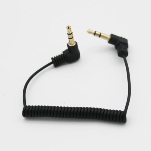 3.5mm 3Pole Male To Male Right Angled Audio Coiled Spiral Cable 60cm Gold Plated - Picture 7 of 7