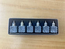VINTAGE 6  F.B ROGERS SILVER SALT & PEPPER SHAKERS VICTORIAN CRYSTAL DESIGN