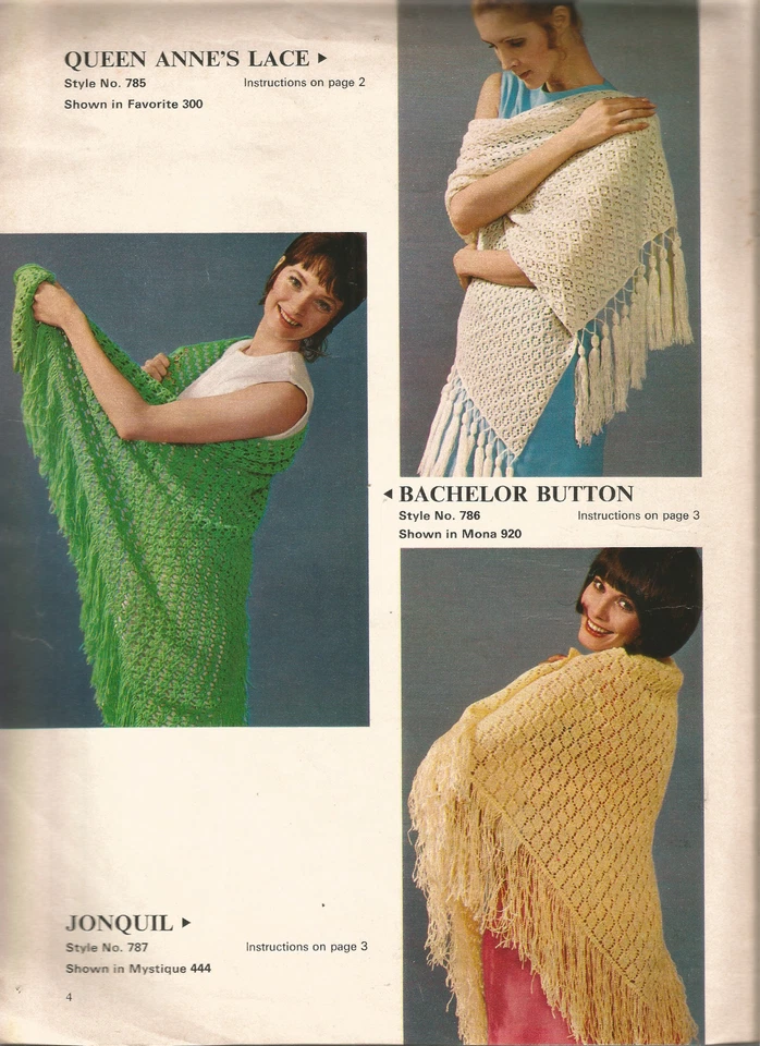 Spinnerin Stoles Shawls Crochet Knitting Patterns Vintage J31 - Image 3 of 4