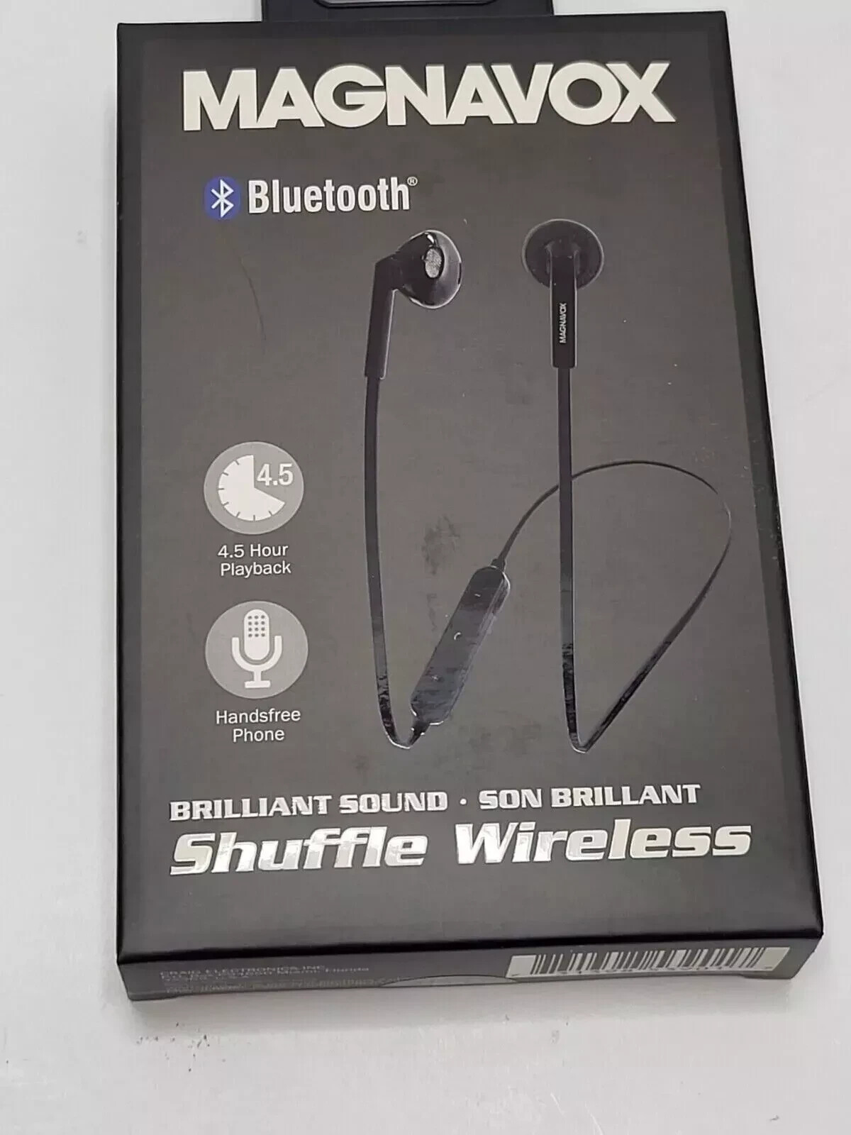 Shuffle Wireless Magnavox Black Earbuds Bluetooth MBH539BK U