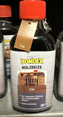 BONDEX Holzbeize TEAK 0,25l 250ml lasierend NEU Beize sofort gebrauchsfertig