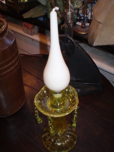 DANISH ROMANTIC CRYSTAL BOBECHE CANDLE STICK,SCONCE & DANISH TEARDROP CANDLE - Picture 2 of 3
