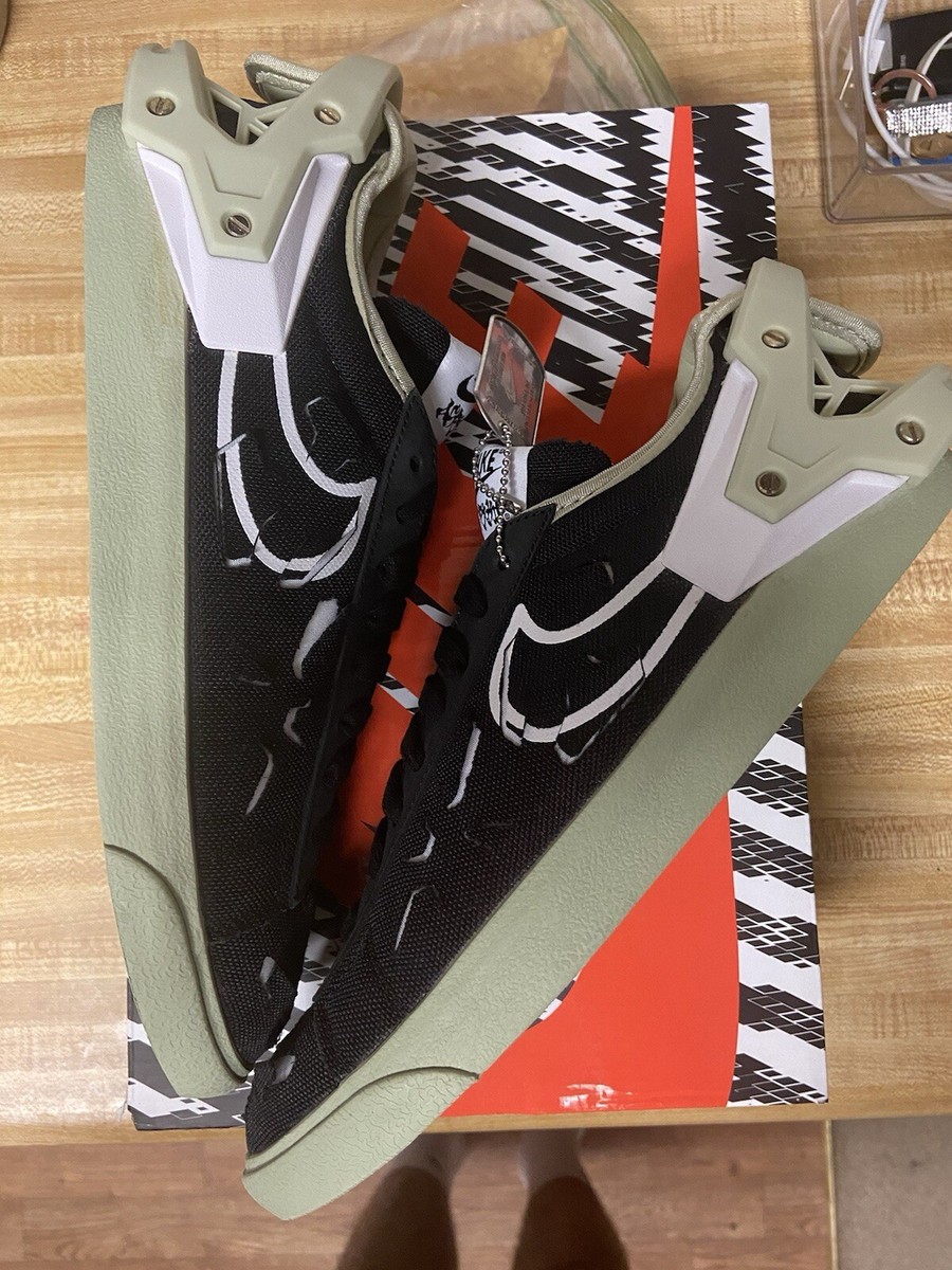Size 8.5 - Nike Acronym x Blazer Low Black Olive Aura | eBay