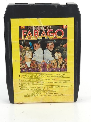 Les Freres Farago Chantent Les Everly Brothers 8Track Stereo Tape Cartridge 1979