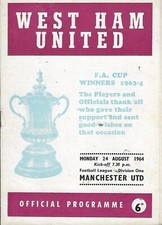 West Ham United v Manchester United. Division 1. 1964-1965