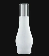 3" X 10" FROSTED GLASS SLIM OIL KEROSENE LAMP CHIMNEY FOR #2 BURNER 57947JB 