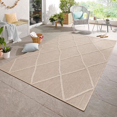 Outdoor-Teppich Boho Design Flachgewebe Wetterfest Terrasse Küchen Teppich