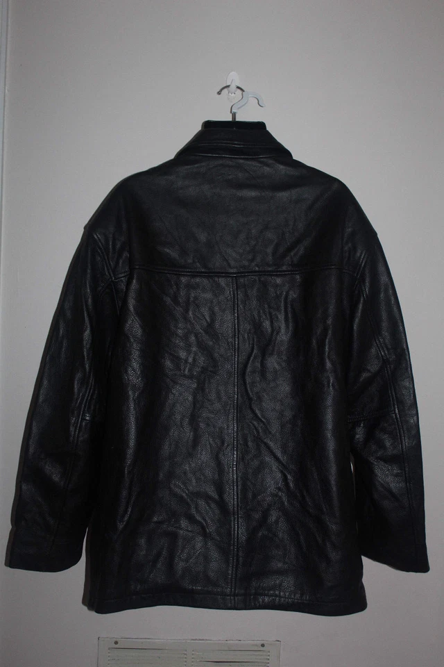 Chaqueta Danier Canada para hombre de cuero negro con cremallera completa talla: 44-46  Foto 2 de 4
