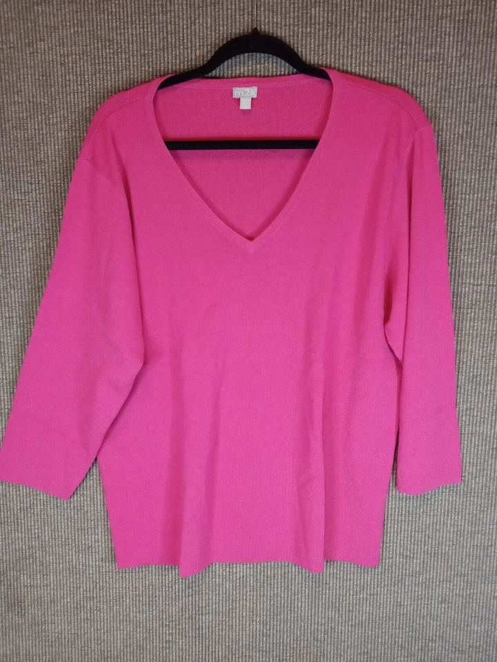 Nueva Camisa Pullover M2k Rosa Cuello en V Manga Larga Talla 3XL. T15 Foto 2 de 4