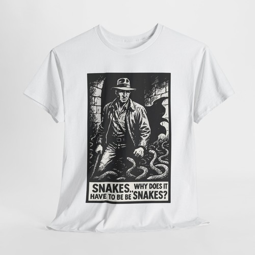 Snakes Tee, Unisex Heavy Cotton Shirt, Funny Quote Shirt, Gift for Movie Lovers, - Picture 6 of 27