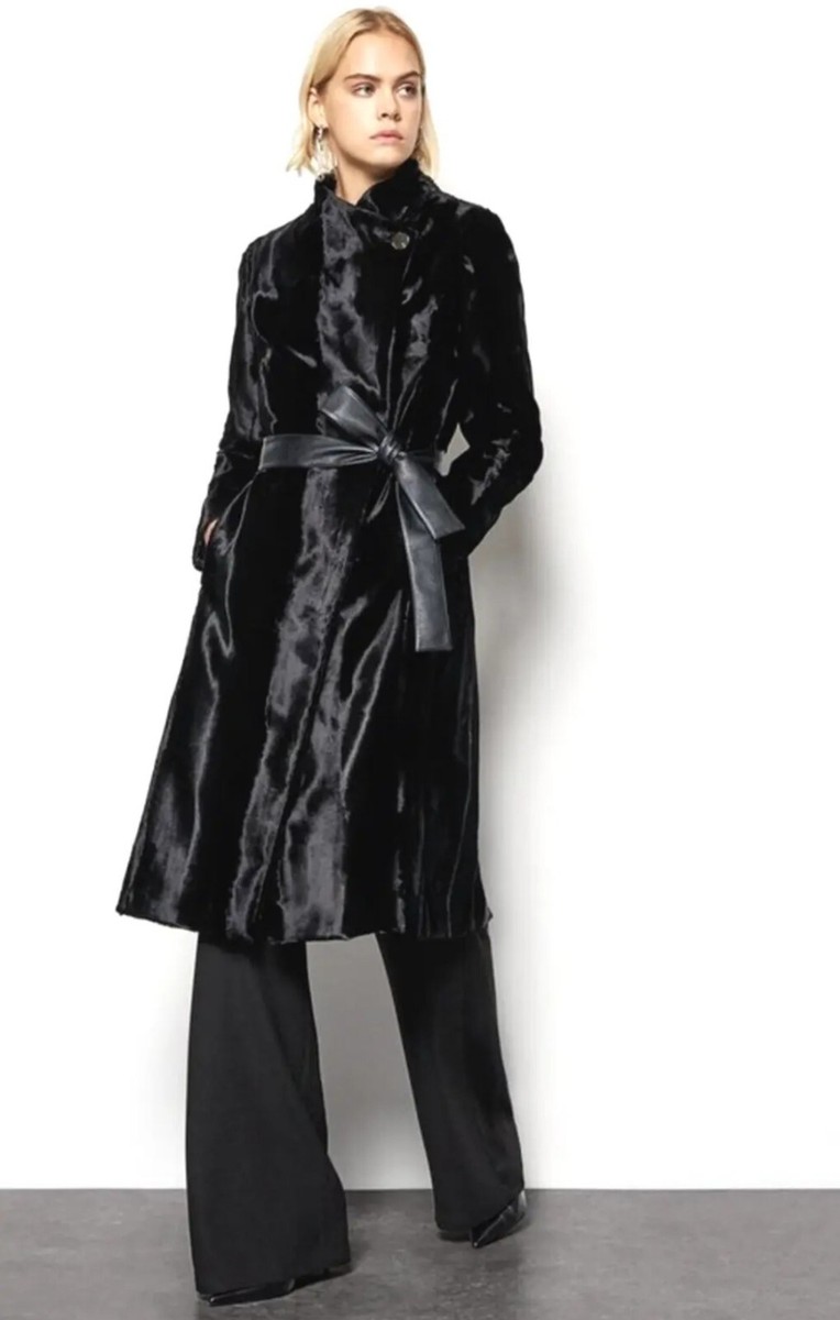 Karen Millen Longline Velvet Jacket Double Breasted Blazer Velvet