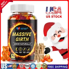 XXXL Plus Size Male ENLARGER Longer Wider Bigger Man Natural Growth 60 Gummies