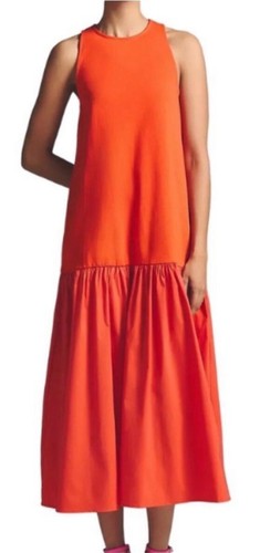 Anthropologie Maeve ärmelloses Volant-Kleid klein neu ohne Etikett