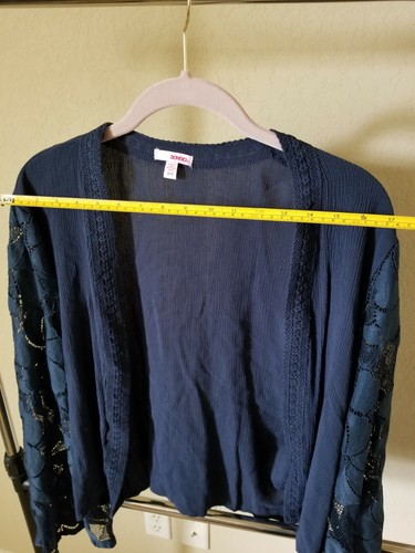 Bongo Small Blue Butterfly Lace Sleeve Cardigan - Picture 3 of 3