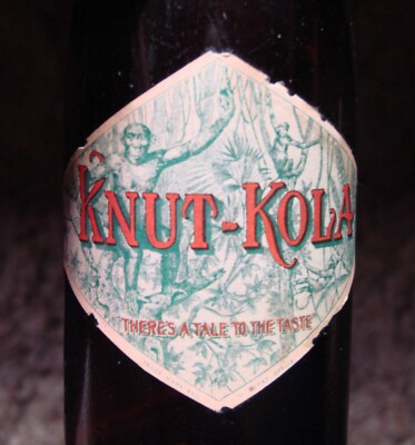Knut-Kola Soda Paper Label Bottle ''There's a Tale to the Taste'' Chimpanzees 1917