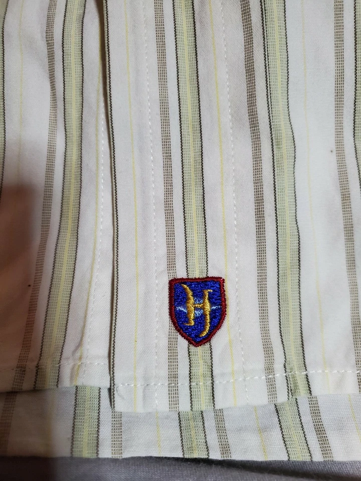 Henry Jacobson - Para hombres XL 17.5 36/37 Camisa de vestir manga larga con botones a rayas Foto 3 de 4