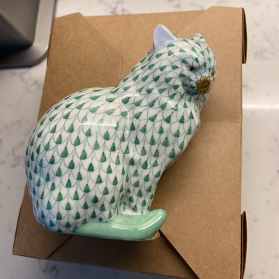 Herend handbemalte Porzellan Figur 11 cm ca. ''sitzende Katze''