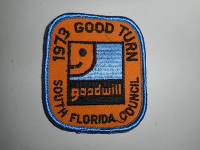 Vintage 70s BSA Boy Scout Goodwill Good Turn South Florida Council Patch 3''x3.5''