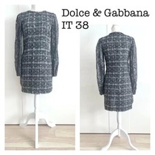Dolce & Gabbana Dress Lace Women Size 38 Nylon Polyester Viscose Wool Gray