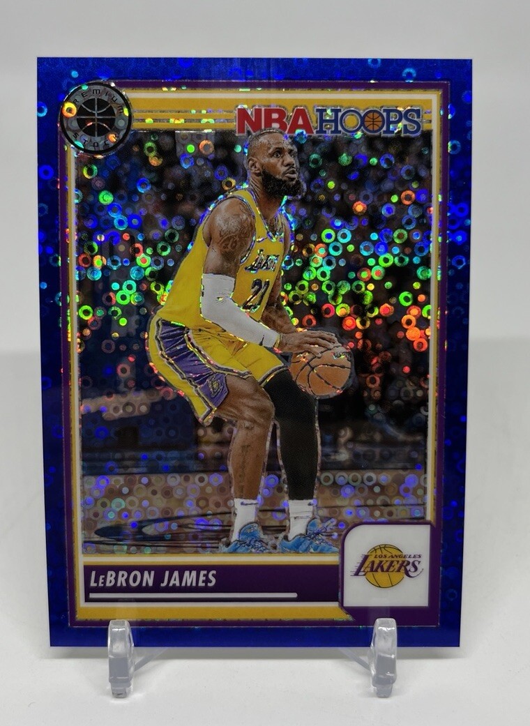 2023-24 Hoops Premium Stock LeBron James #149 Disco Blue Prizm /99