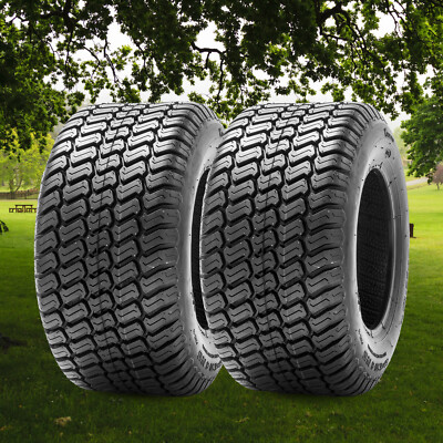 Set Of 2 Heavy Duty 20x10.00-8 Lawn Mower Tires - 4-Ply Garden Turf Tractor Tires