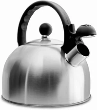 Stainless Steel Whistling Stovetop Tea Kettle Cool Grip Handle 2.5 Liters