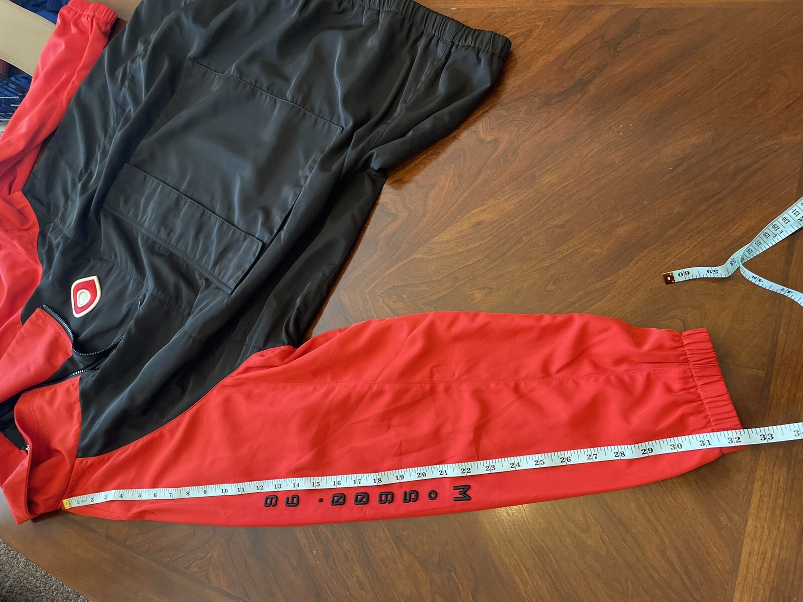 Men’s Pullover Jacket Red Black Windbreaker 1/4 Z… - image 17