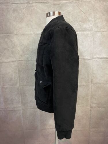 George Men's Black Bomber Jacket Sherpa Lined Size M (38-40) - Picture 2 of 7