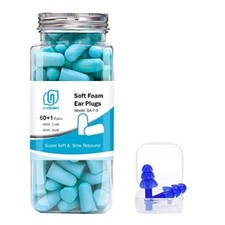 Ultra Soft Foam Earplugs, 38dB SNR Ear Plugs for Sleeping, Lake Blue 60 Pairs