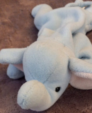 TY Beanie Babies Peanut 1995 Retired PVC Pellets, Light Blue