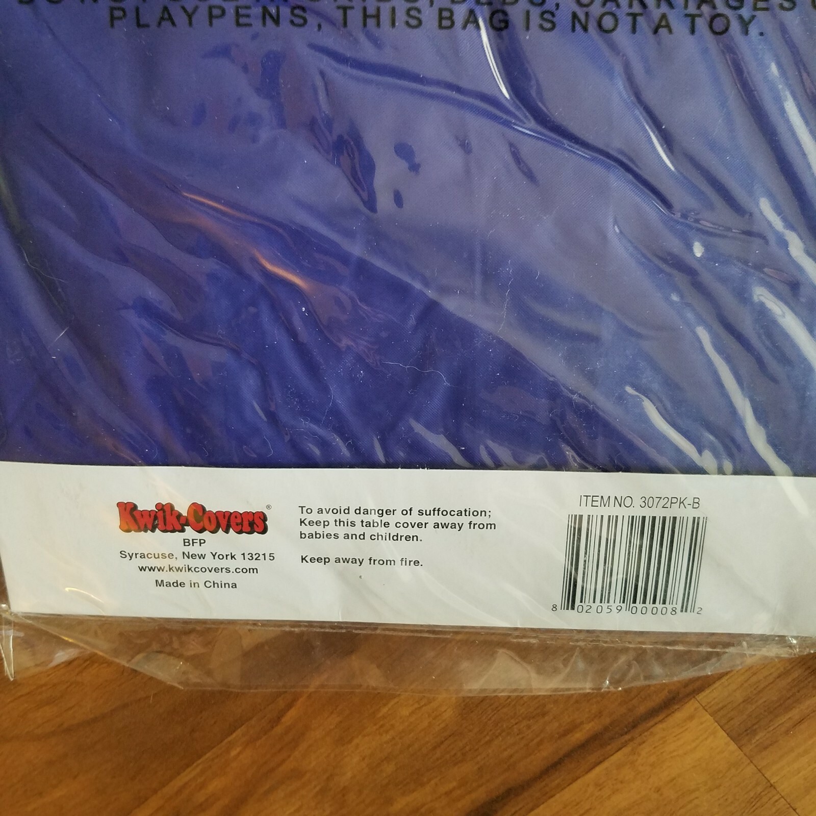 Blue Kwik-Covers Rectangular Fitted Plastic Table Covers 6x30" Lot of 3 new bin2