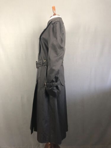 Aquascutum Trench Coat Polyester Women Black Belted - Picture 2 of 15